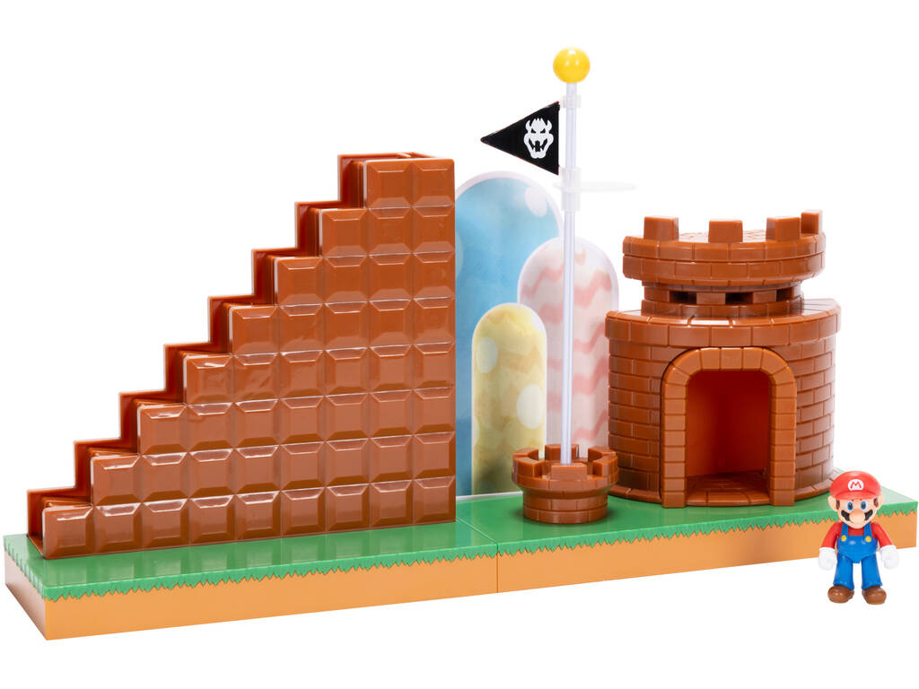Super Mario Gioco di livello completo con figura e pezzi interattivi