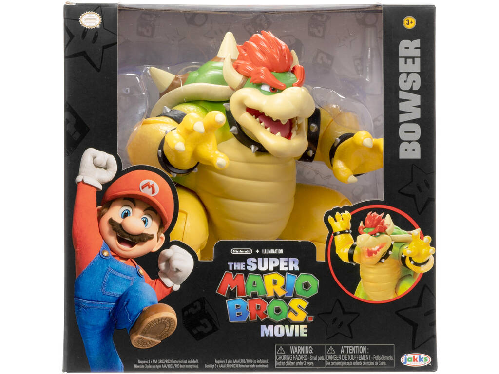 Super Mario Bros The Movie Figura Premium Bowser Effetto Fuoco