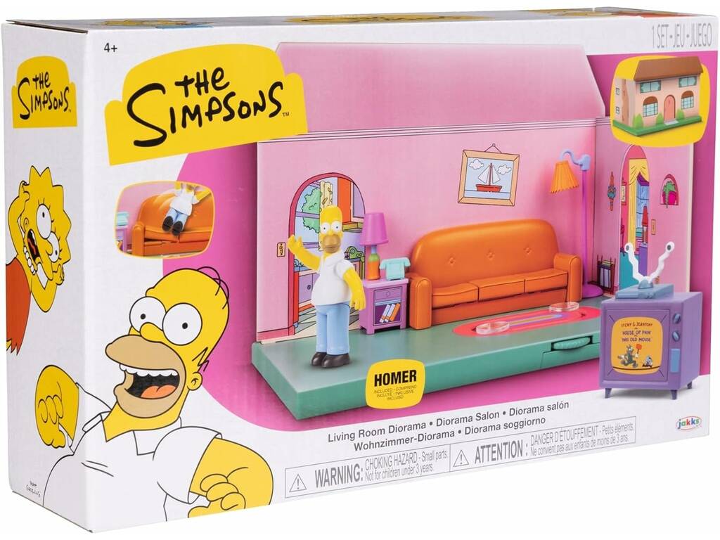 I Simpson Diorama del salotto con figura di Homer e accessori