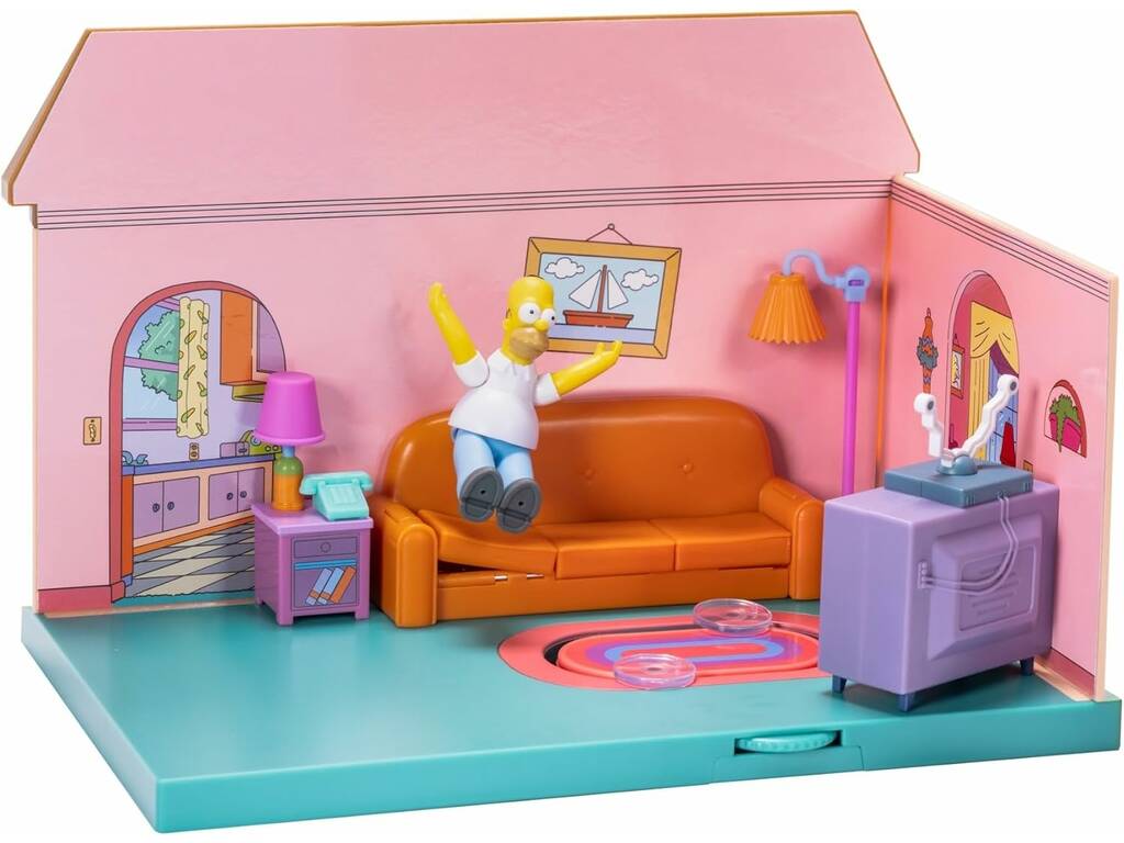 I Simpson Diorama del salotto con figura di Homer e accessori