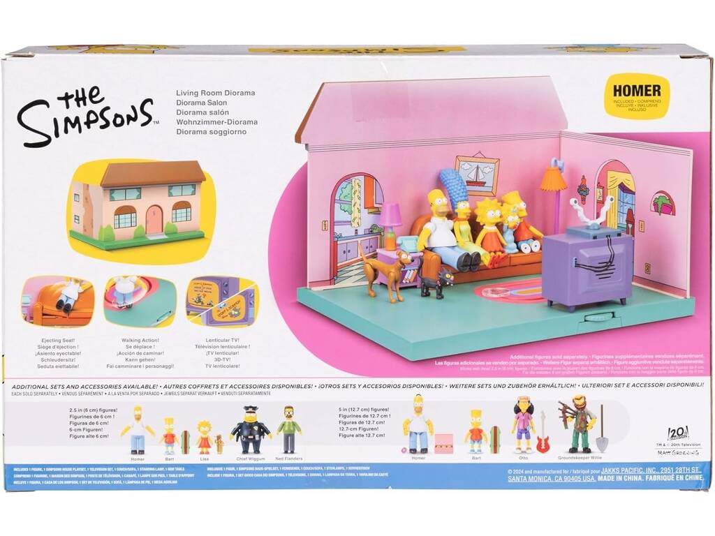 I Simpson Diorama del salotto con figura di Homer e accessori
