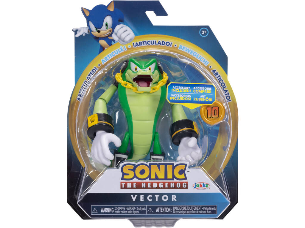 Sonic The Hedgehog Figurine articulée de 10 cm avec accessoires