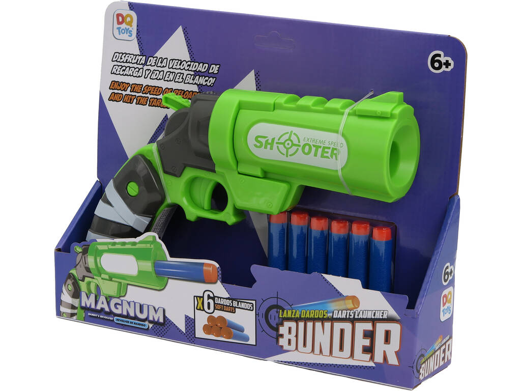 Lanceur de fléchettes Bunder Green Magnum avec 6 fléchettes
