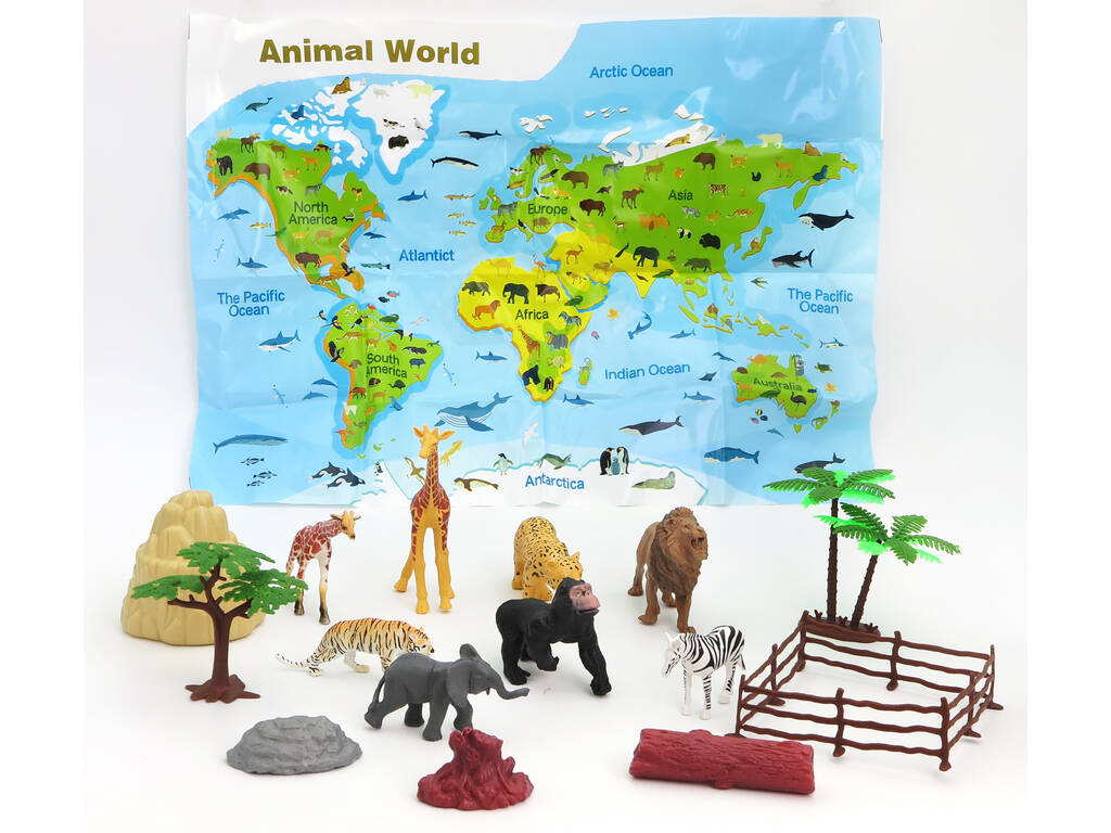 Mondo animale Set animali della giungla con 19 pezzi