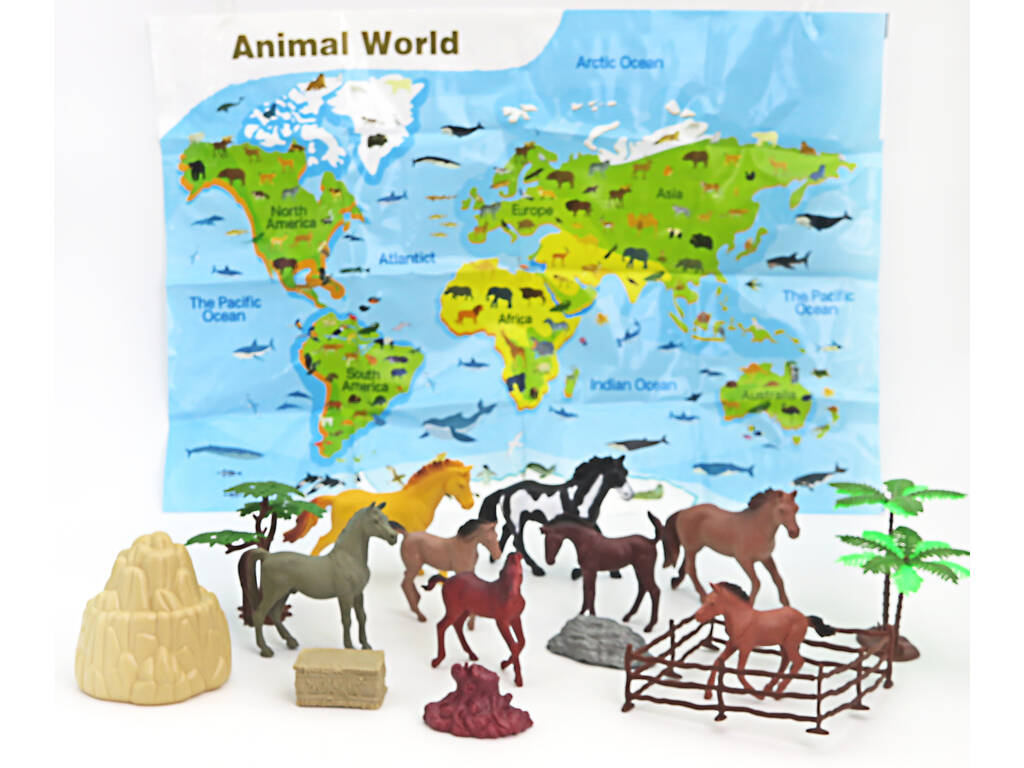 Mondo Animale Set Cavalli con 19 pezzi