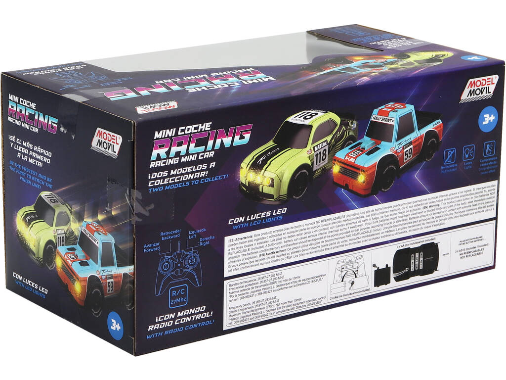 Mini voiture de course radiocommandée verte avec lumière