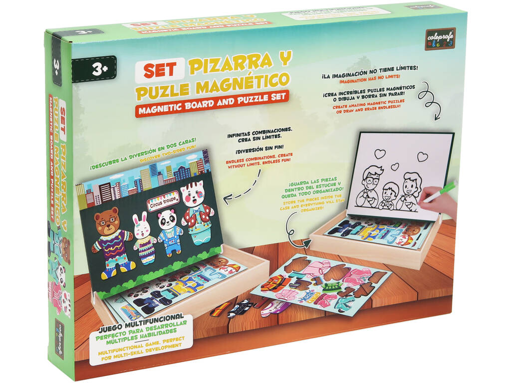 Set lavagna e di puzzle magnetico animali
