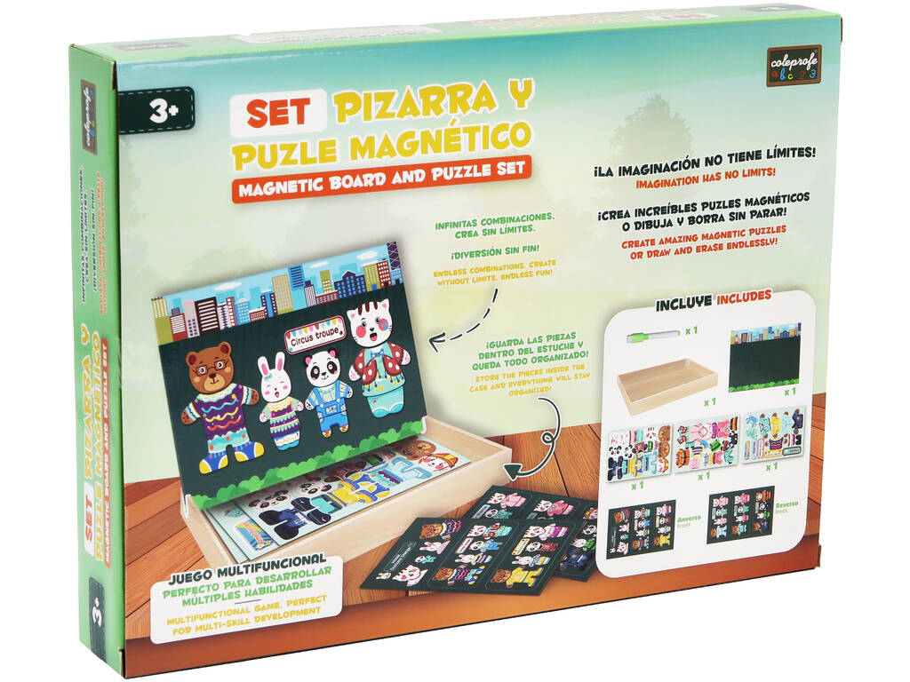 Set lavagna e di puzzle magnetico animali