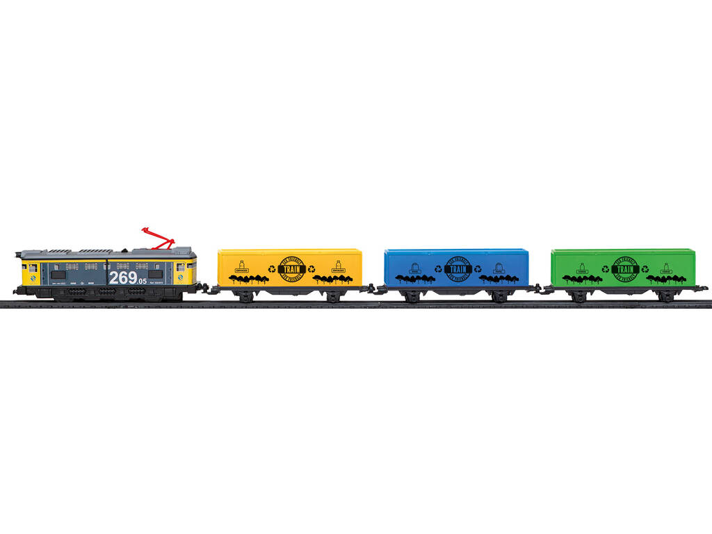 Train électrique recyclant de Renfe avec lumière, tunnel et enrouleur