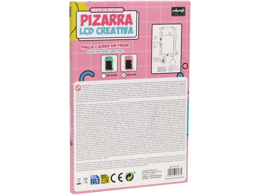 Tableau blanc créatif LCD rose
