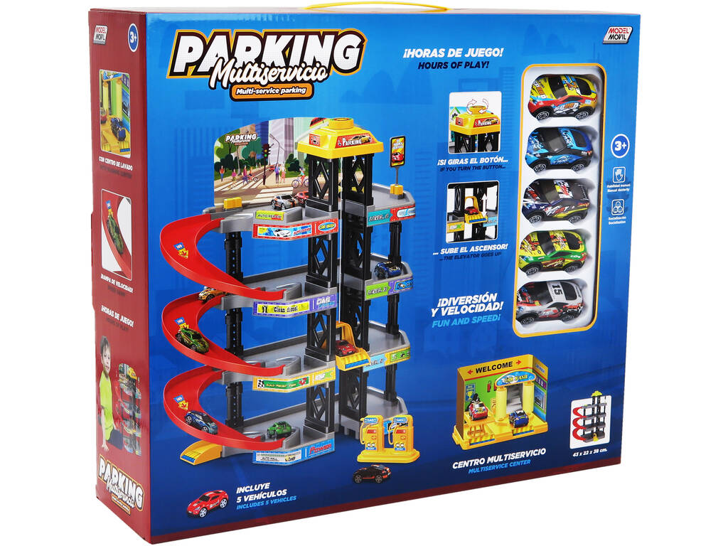 Parcheggio multi-servizi a 4 piani con 5 veicoli e accessori