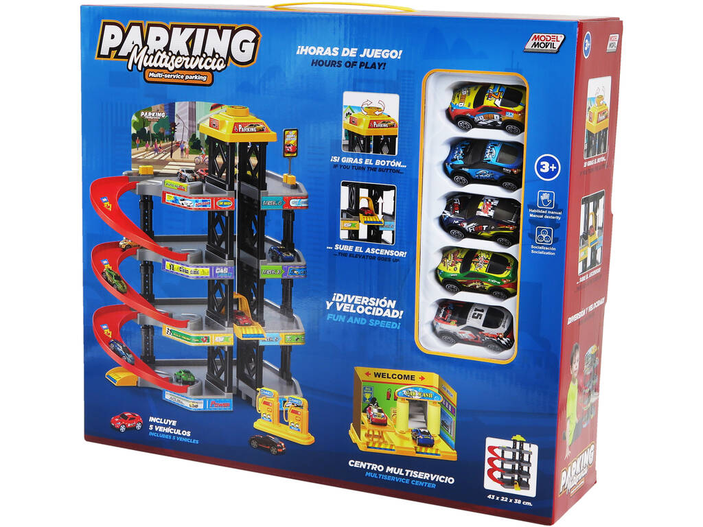 Parcheggio multi-servizi a 4 piani con 5 veicoli e accessori