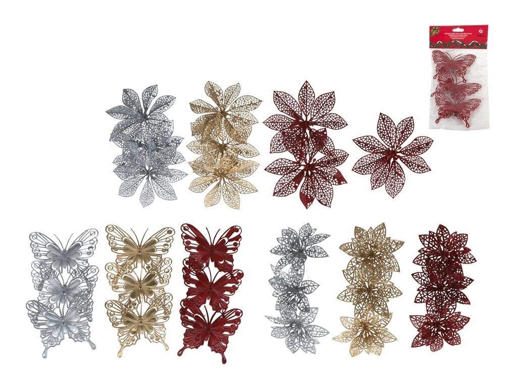 Ornamento natalizio glitterato con clip