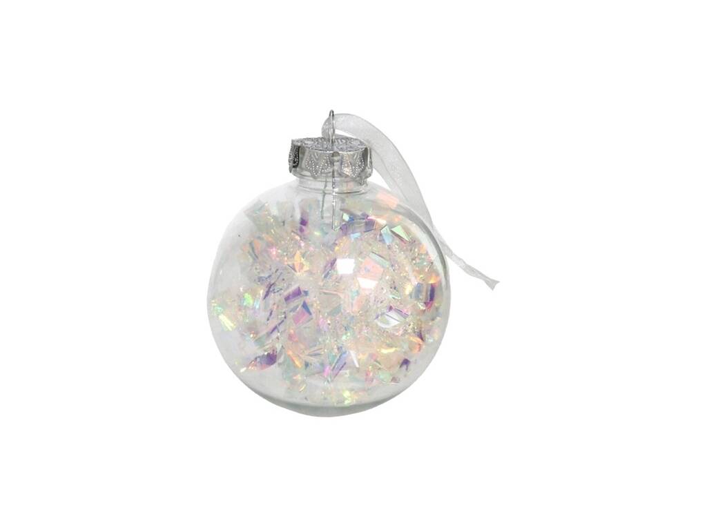 Boule de Noël transparente avec garniture en guirlande 8 cm