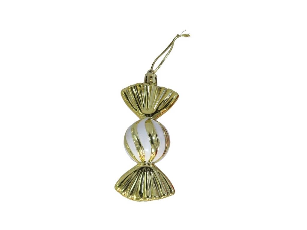 Pendentif en forme de bonbon décoré de Noël 11 cm