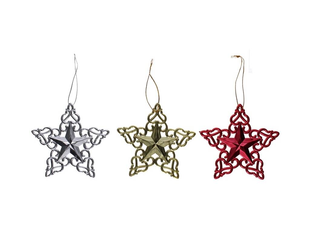 Lot de 4 étoiles de Noël suspendues de 11 cm