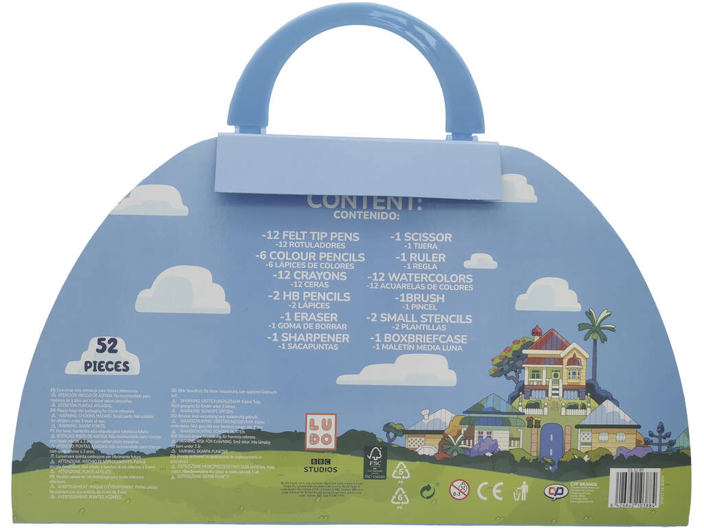 Bluey Valigia Set di attività 52 pezzi CYP GS-52-BY