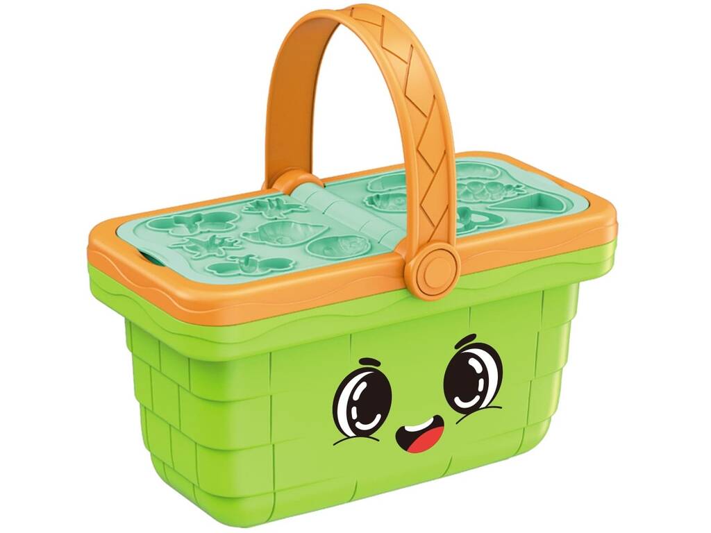 Set di pasta da modellare Cesto da picnic verde con 19 pezzi