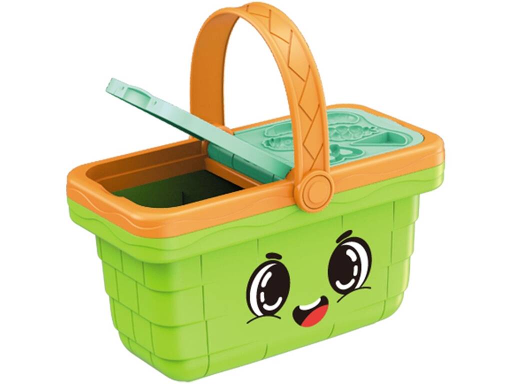 Set di pasta da modellare Cesto da picnic verde con 19 pezzi