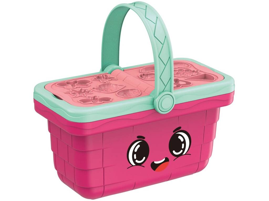 Set de pâte à mouler Panier pique-nique rose avec 19 pièces