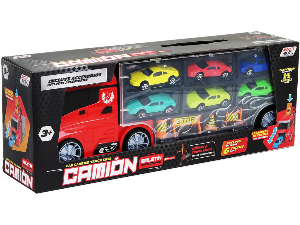 Camion Valigetta Portaauto con 6 Auto e Accessori