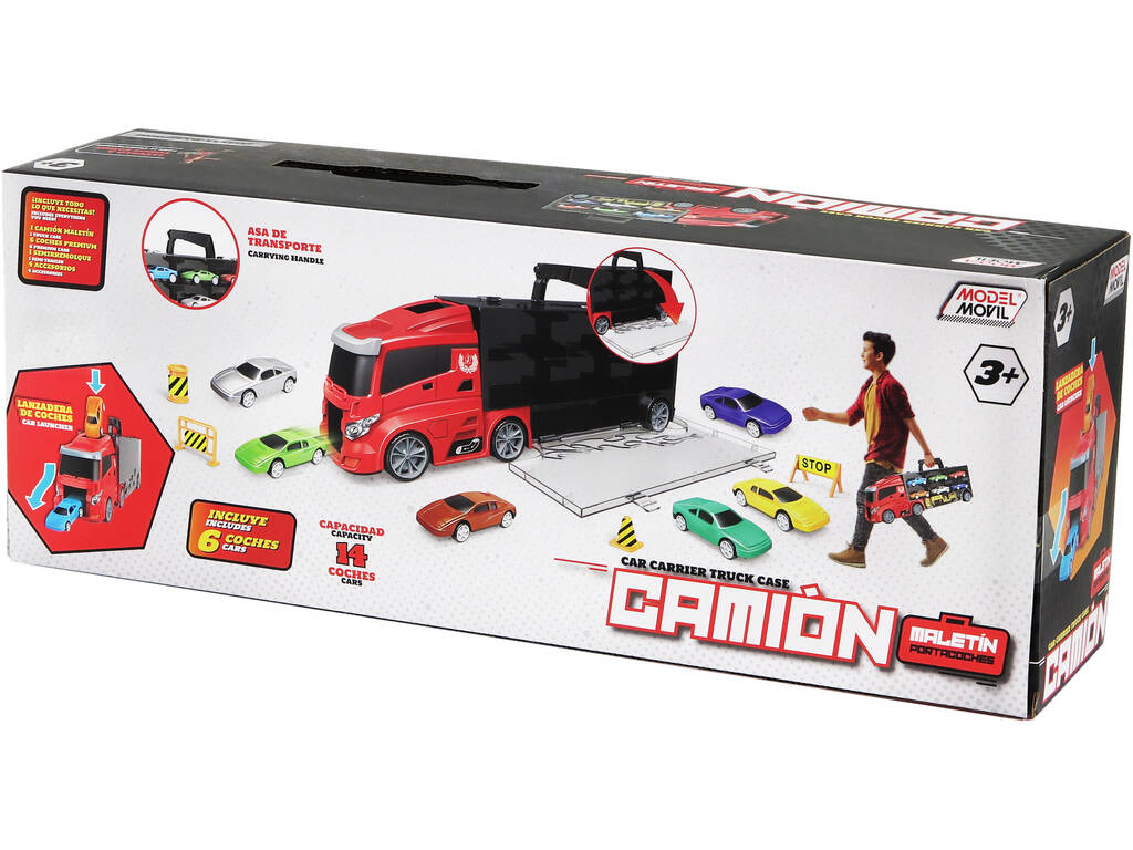 Camion Valigetta Portaauto con 6 Auto e Accessori