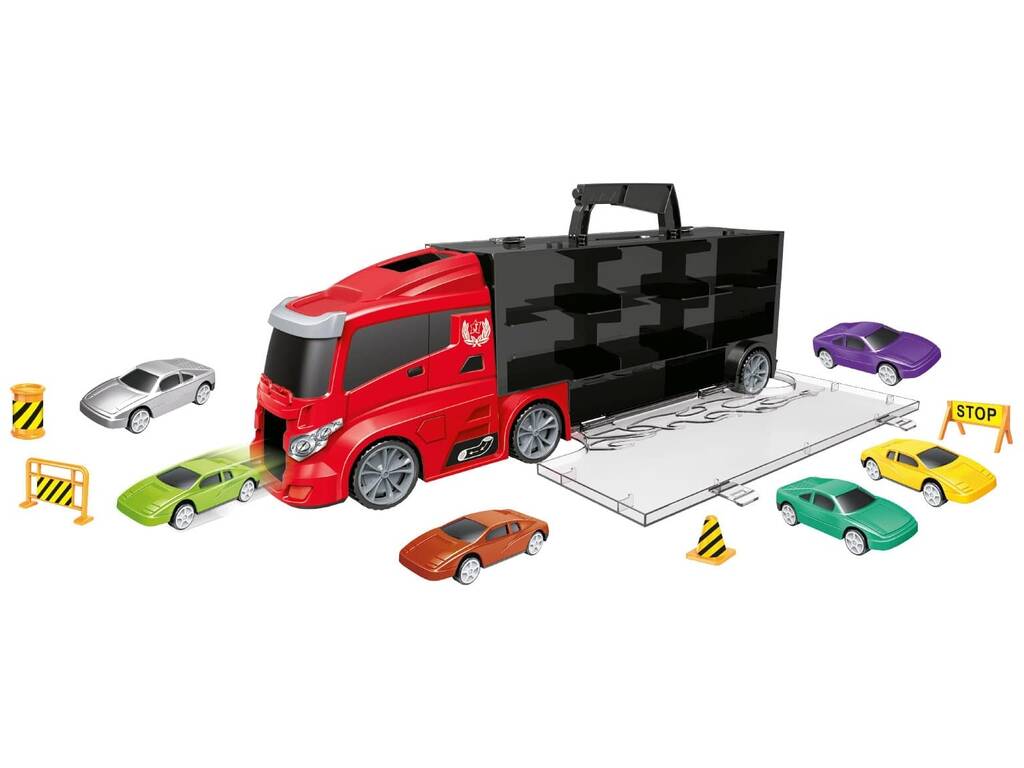 Camion Valigetta Portaauto con 6 Auto e Accessori