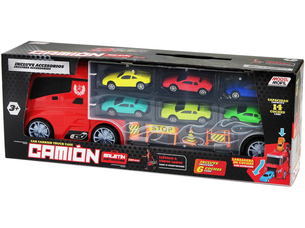 Camion Valigetta Portaauto con 6 Auto e Accessori
