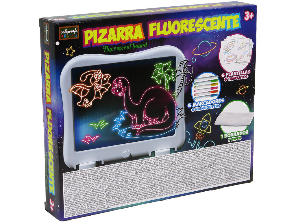 Tableau blanc fluorescent avec lumière et accessoires
