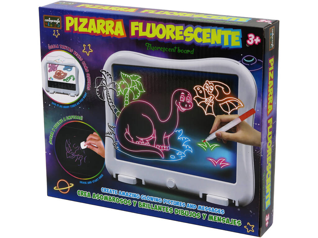 Tableau blanc fluorescent avec lumière et accessoires