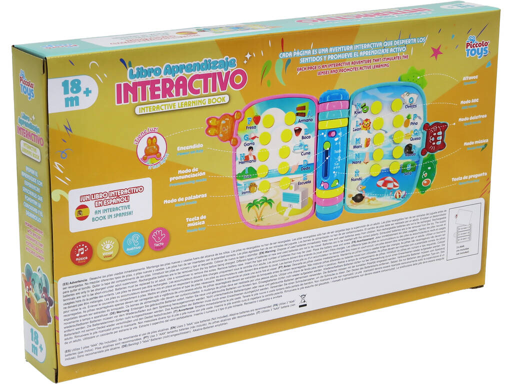 Libro didattico interattivo con musica e luci