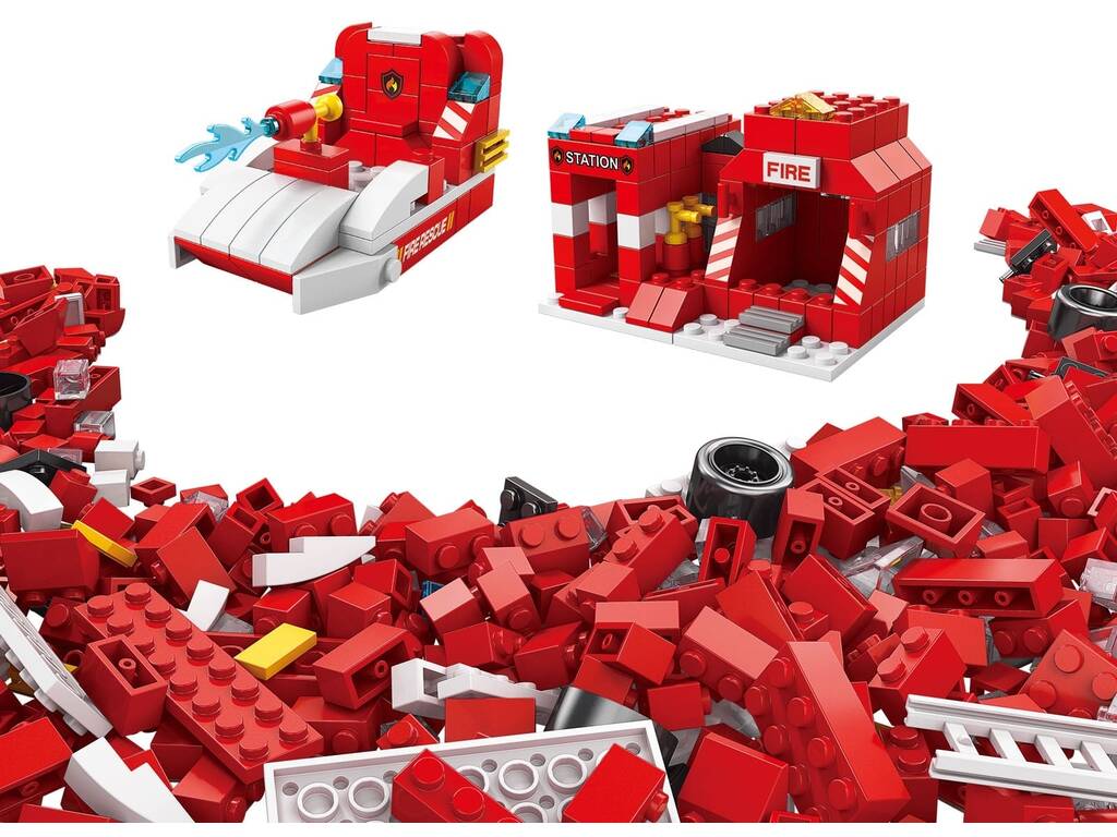 Pompiers en action Jeu de blocs de construction de 1 000 pièces