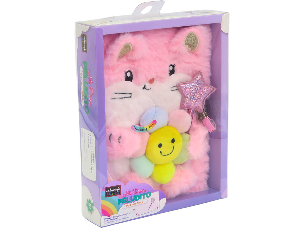 Agenda en fourrure de mon hamster rose avec cadenas et stylo