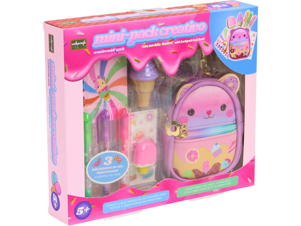 Set mini zaino con penne profumate e accessori