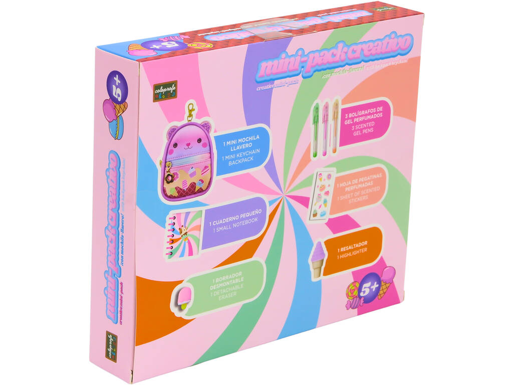 Set mini zaino con penne profumate e accessori