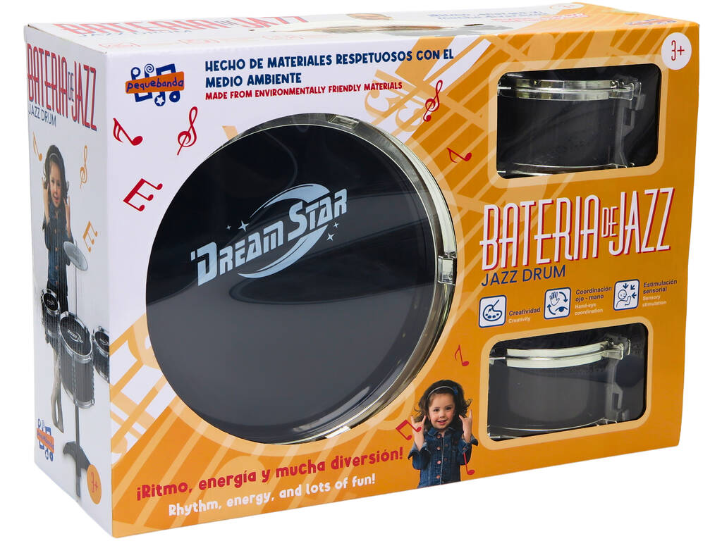 Batteria di jazz con tamburi e piatti