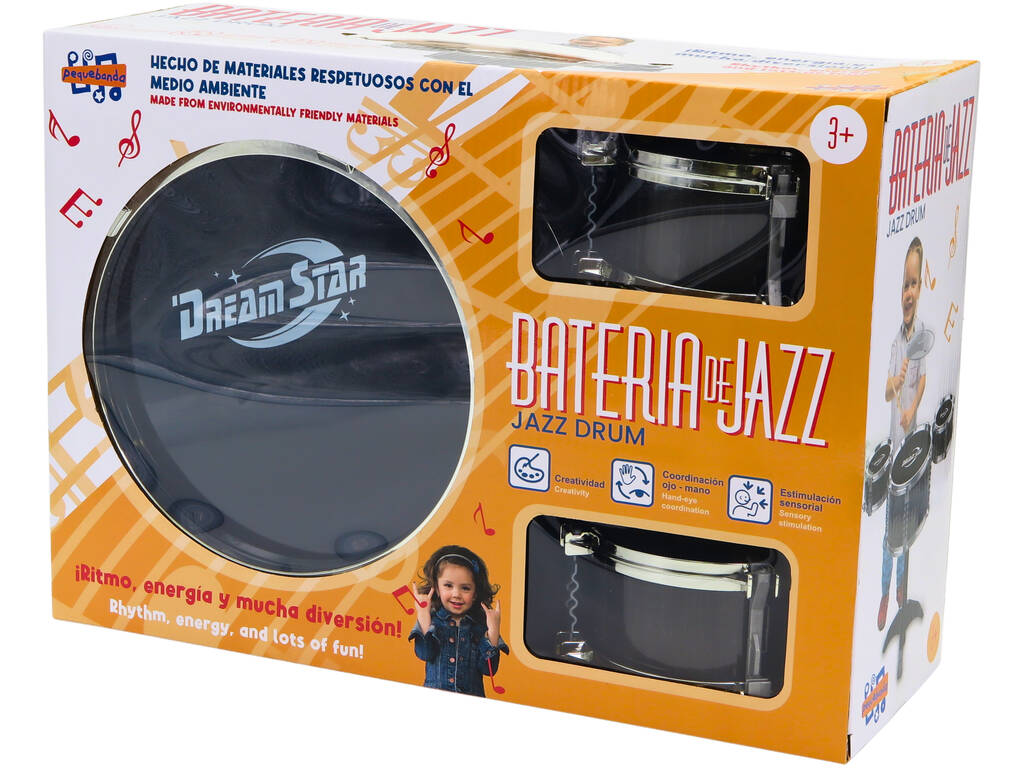Batteria di jazz con tamburi e piatti