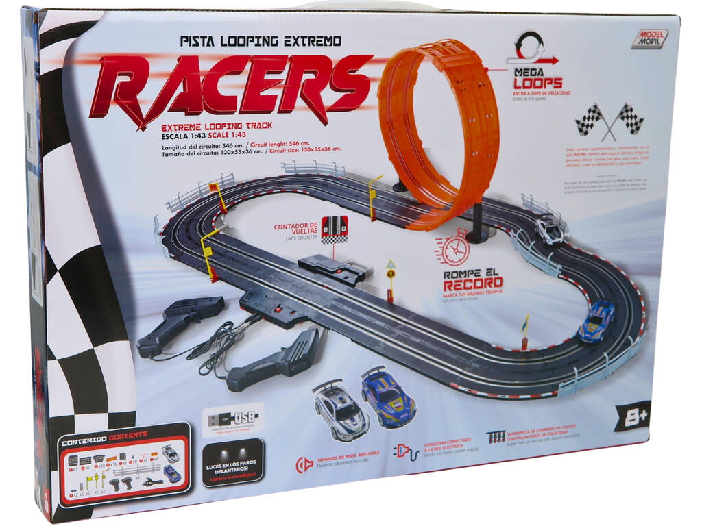 Pista Looping Estrema Racers in scala 1:43 con 2 auto