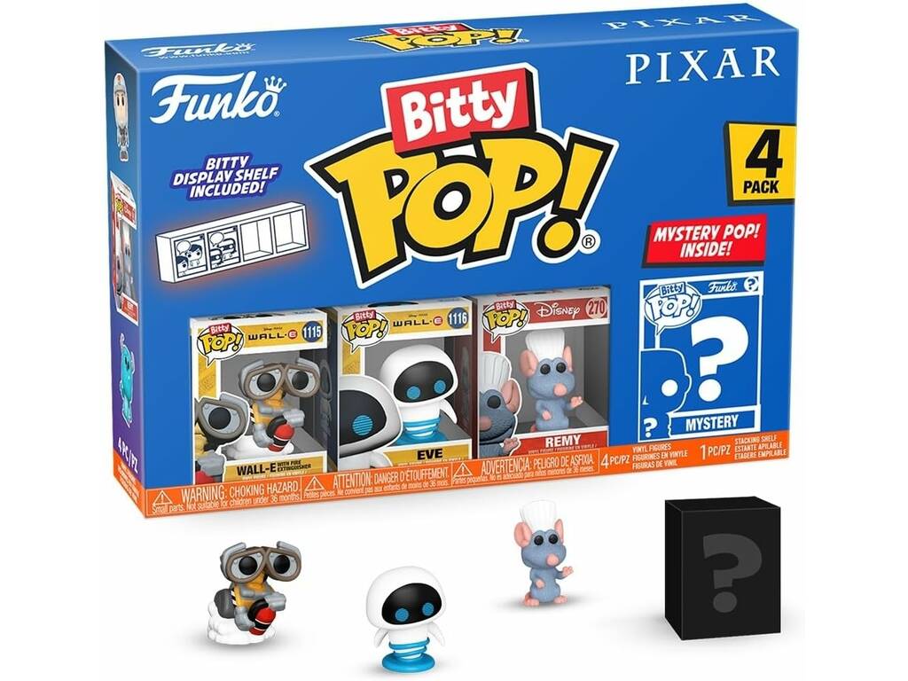 Funko Pop Bitty Pixar Pack 4 Mini Figure con Wall-E