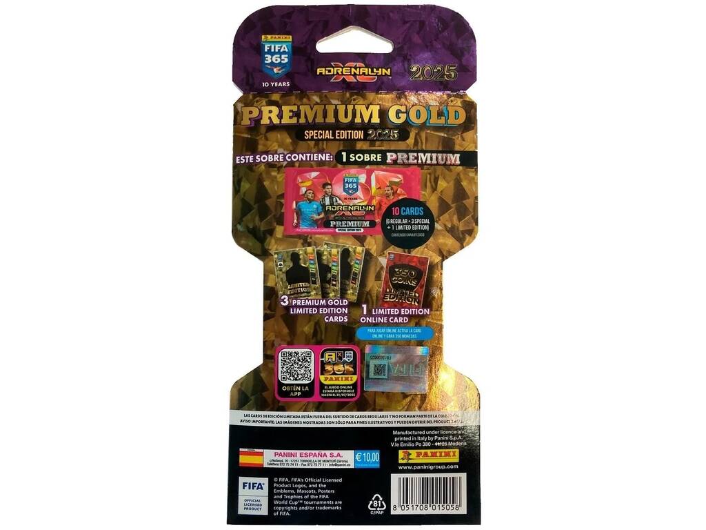Adrenalyn XL Fifa 365 2025 Premium Gold Enveloppe avec 10 cartes