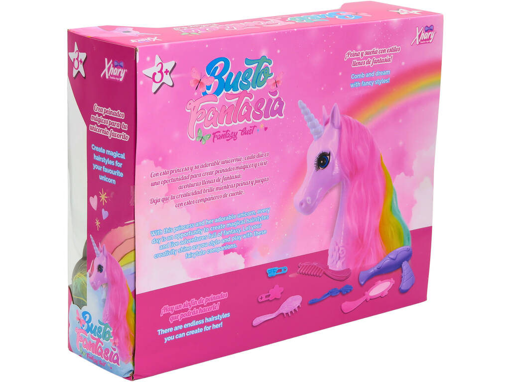 Poupée Fantasy à buste et licorne blanche avec accessoires