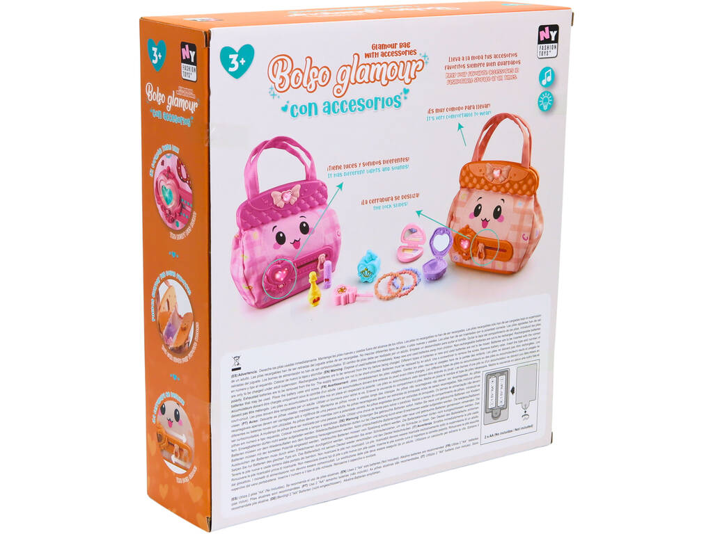 Borsetta Glamour arancione con luci, suoni e accessori