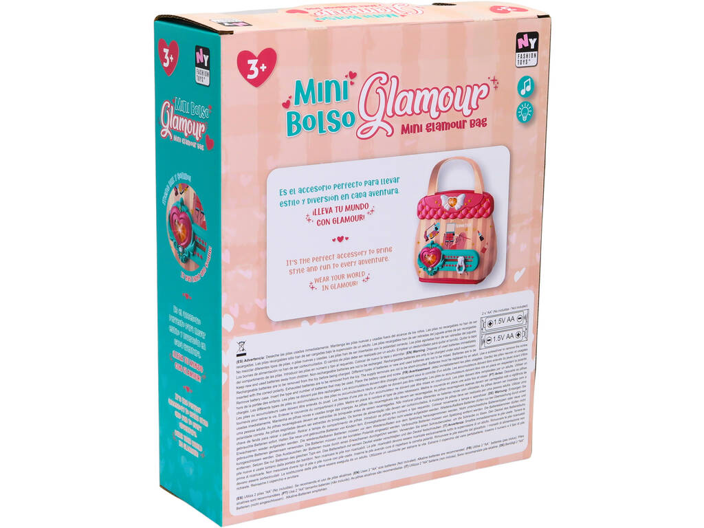 Mini sac Glamour rose avec son et lumière
