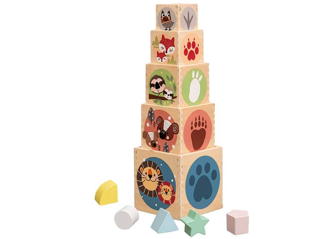 Blocs en bois empilables avec 10 pièces