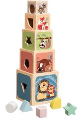 Blocs en bois empilables avec 10 pièces