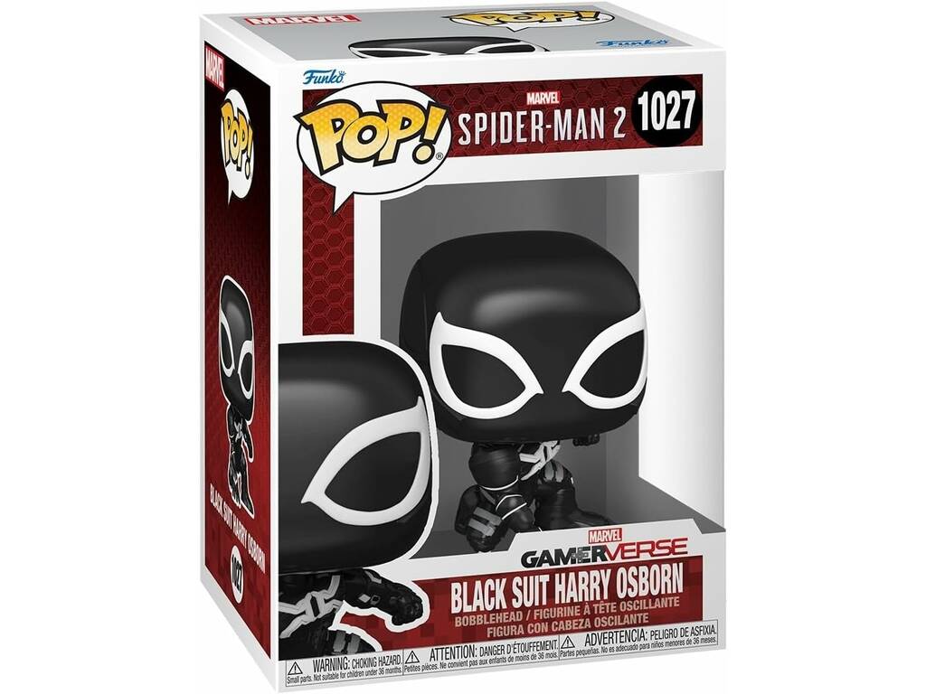 Funko Pop Marvel Spider-Man 2 Black Suit Harry Osborn Swing Head Figure