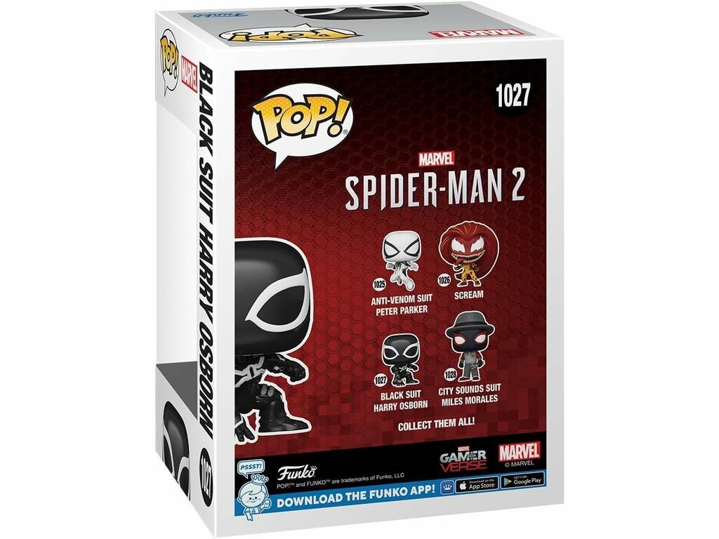 Funko Pop Marvel Spider-Man 2 Black Suit Harry Osborn Swing Head Figure