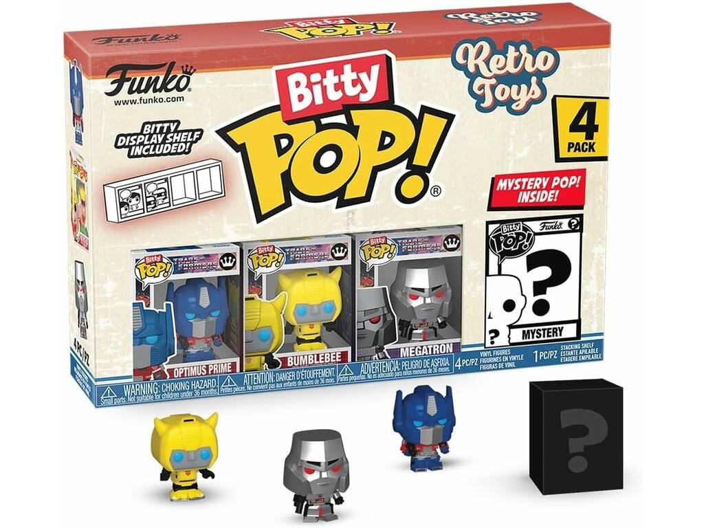 Funko Pop Bitty Retro Toys Pack 4 Mini Figure con Optimus Prime