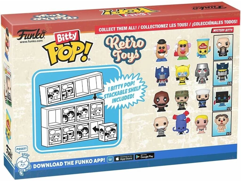 Funko Pop Bitty Retro Toys Pack 4 Mini Figure con Optimus Prime