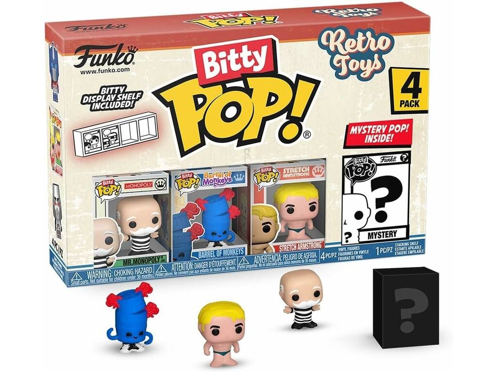 Funko Pop Bitty Retro Toys Pack 4 Mini Figure con Mr. Monopoly